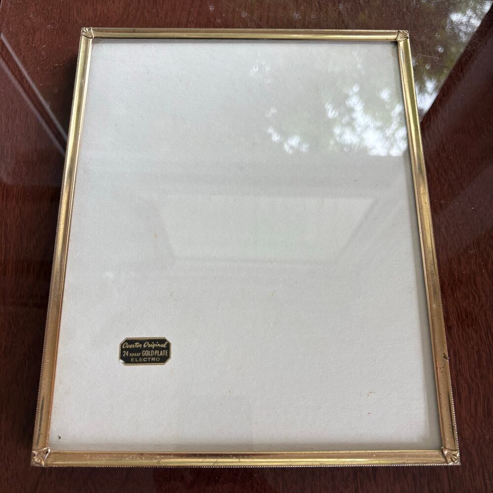 Vintage Overton 24K Gold Plate Ornate Milgrain 8x10 Frame